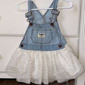Oshkosh denim and tulle overall dress. Baby girl size 12 months.